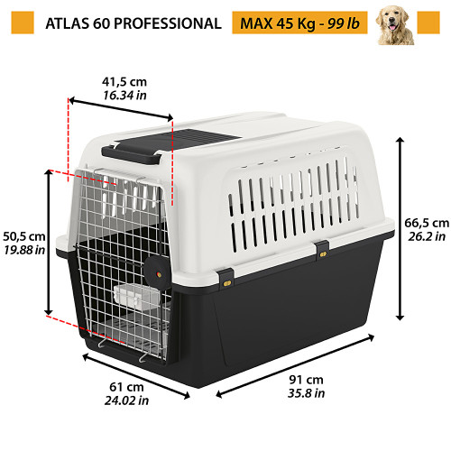 Переноска Ferplast Atlas 60 Professional для собак вагою до 45 кг