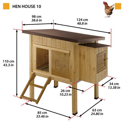 Дерев'яний будиночок для 4 курей Ferplast Hen House 10