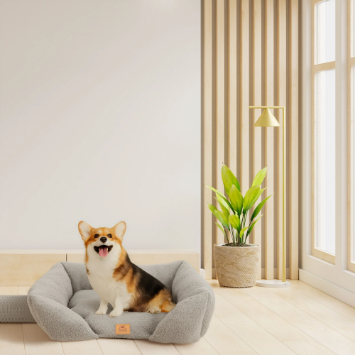 М'який диван Ferplast Pamper Boucle 60 Grey для собак та котів 