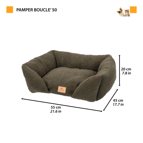 М'який диван Ferplast Pamper Boucle 50 Green для собак та котів 