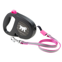 Поводок Ferplast Flippy One Reflex Cord Fuchsia, для собак, светоотражающий, выдвижной