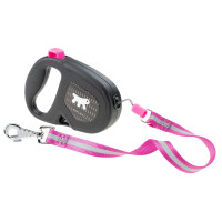 Повідець Ferplast Flippy One Reflex Cord L Fuchsia, для собак, світловідбивний, висувний 