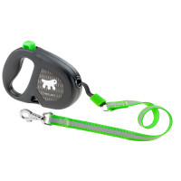 Повідець Ferplast Flippy One Reflex Tape M Green, для собак, світловідбивний, висувний 