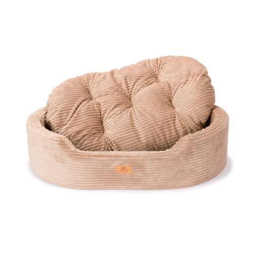 Ліжко-диван Ferplast Dandy Corduroy 65 Beige для собак та котів зі знімною подушкою 