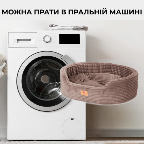 Ліжко-диван Ferplast Dandy Corduroy 45 Grey для собак та котів зі знімною подушкою 
