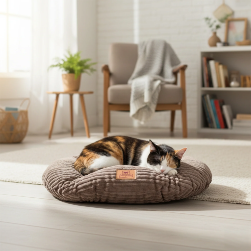Овальна подушка Ferplast Relaxs Corduroy 55/4 Grey для собак та котів