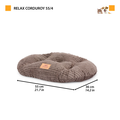 Овальна подушка Ferplast Relaxs Corduroy 55/4 Grey для собак та котів