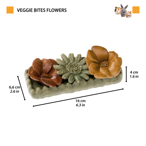 Овощное лакомство Ferplast Bites Flowers для кроликов, хомяков и морских свинок