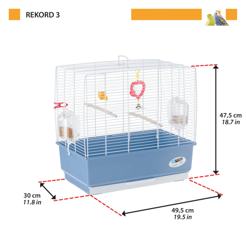 Клітка Ferplast Rekord 3 Blue для канарок та маленьких екзотичних птахів