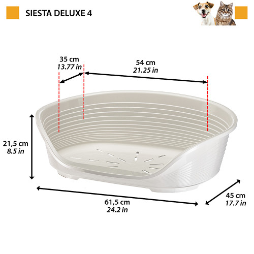Пластиковий лежак для собак та кішок Ferplast Siesta Deluxe 4 Nero