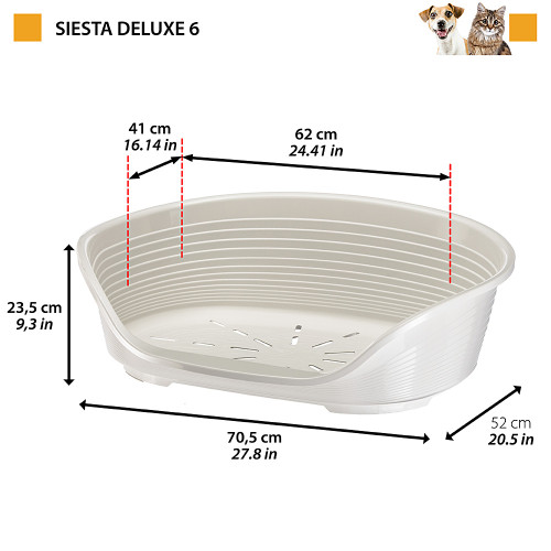 Пластиковий лежак для собак та кішок Ferplast Siesta Deluxe 6 Nero