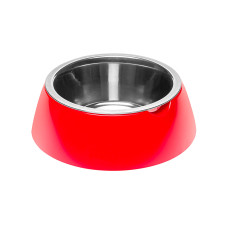 Нескользящая стальная миска для кошек и собак Ferplast Jolie Red, 850 мл