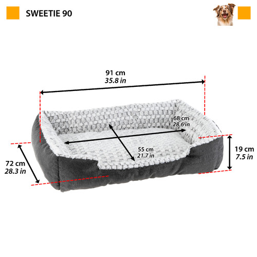 Лежак для кішок та собак з бавовни та штучного хутра Ferplast Sweetie 90