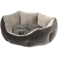 Лежанка для кошек и собак из бархатистой ткани Ferplast Queen 45 Grey