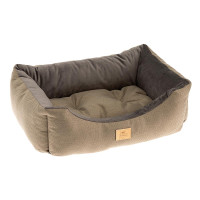 Мягкая лежанка из бархата для собак и кошек Ferplast Chester 50 Brown