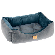 Мягкая лежанка из бархата для собак и кошек Ferplast Chester 80 Light Blue