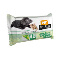 Серветки для собак і кішок, що очищають Ferplast Genico Fresh 40 Green Tea із зеленим чаєм