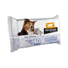 Серветки для собак і кішок, що очищають Ferplast Genico Fresh 40 Talc з ароматом тальку
