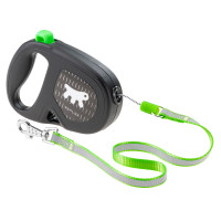 Повідець Ferplast Flippy One Reflex Tape S Green, для собак, світловідбивний, висувний 