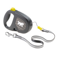 Поводок Ferplast Flippy One Reflex Tape Yellow, для собак, светоотражающий, выдвижной