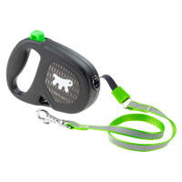 Повідець Ferplast Flippy One Reflex Cord S Green, для собак, світловідбивний, висувний