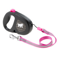 Повідець Ferplast Flippy One Reflex Cord M Fuchsia, для собак, світловідбивний, висувний 