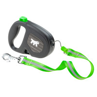 Поводок Ferplast Flippy One Reflex Cord Green, для собак, светоотражающий, выдвижной