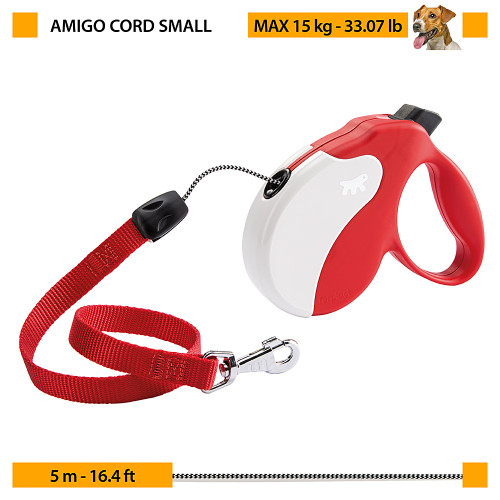Повідець-рулетка Ferplast Amigo Cord S Black для собак із шнуром
