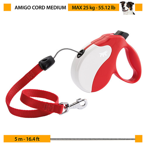 Повідець-рулетка Ferplast Amigo Cord M Black для собак із шнуром