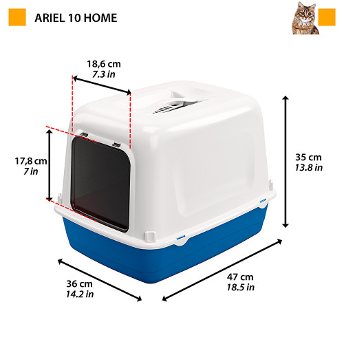 Закрытый туалет Ferplast Ariel 10 Home для кошек с системой просеивания