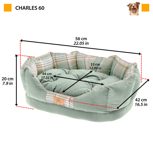 М'який лежак для котів та собак Ferplast Charles 60 Blue