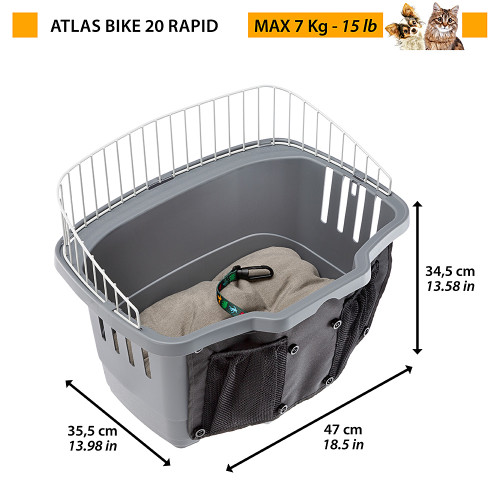Переноска для дрібних собак для кріплення на велосипед Ferplast Atlast Bike 20 Rapid