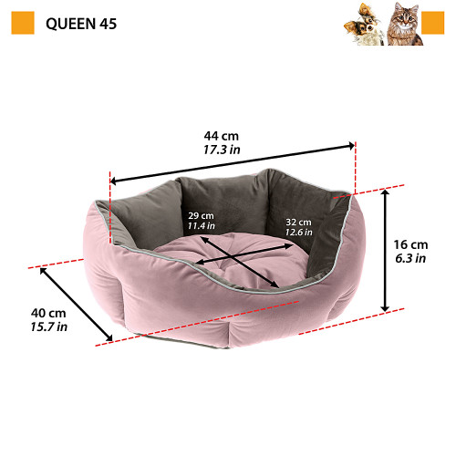 Лежанка для котів та собак з оксамитової тканини Ferplast Queen 45 Pink