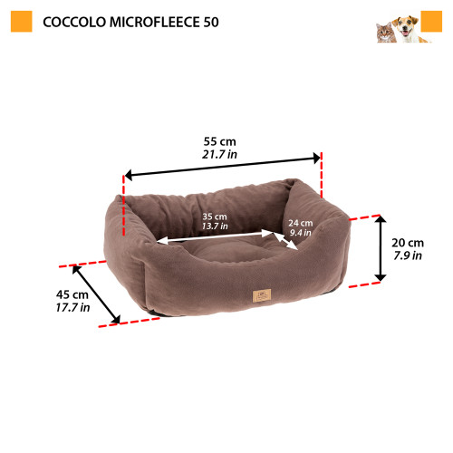 М'яка софа для котів та собак Ferplast Coccolo Microfleece 50 Dove Grey