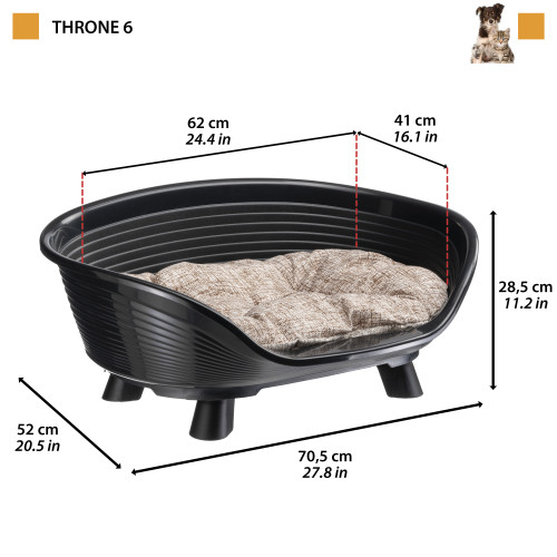 Приподнятая лежанка для собак и кошек Ferplast Throne 6 White