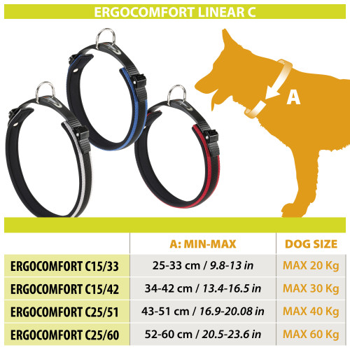 Ошейник для собак с мягкой подкладкой Ferplast Ergocomfort C15/33 Red