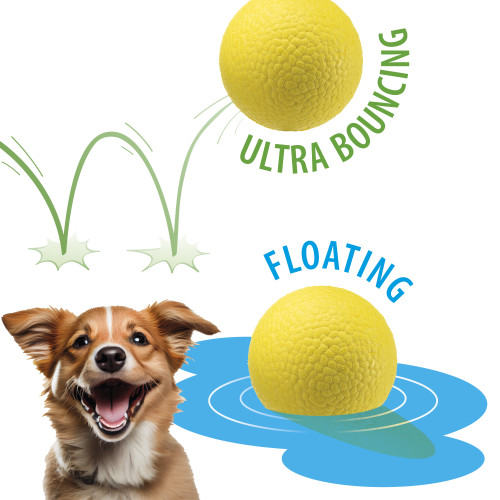 Іграшковий м'яч для собак Ferplast Chewa Boing Ball M Yellow
