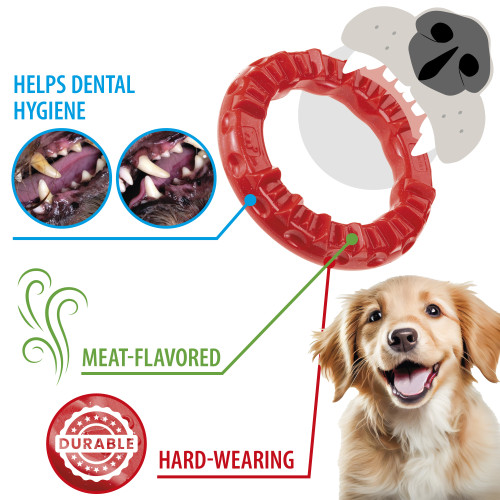 Жувальна іграшка для собак, кільце, наповнюється ласощами Ferplast Smile L Red