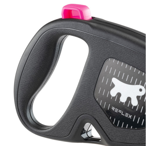 Повідець Ferplast Flippy One Reflex Tape L Fuchsia, для собак, світловідбивний, висувний