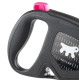 Повідець Ferplast Flippy One Reflex Tape L Fuchsia, для собак, світловідбивний, висувний
