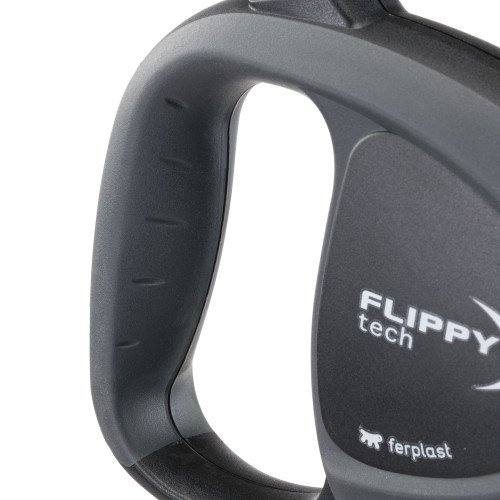 Повідець-рулетка Ferplast Flippy Tech Tape L Black для собак зі стрічкою