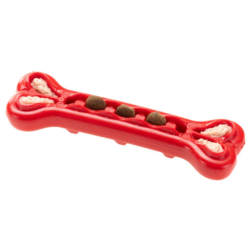 Жувальна іграшка для собак, кістка, наповнюється шматочками Ferplast Smile Bone S Red