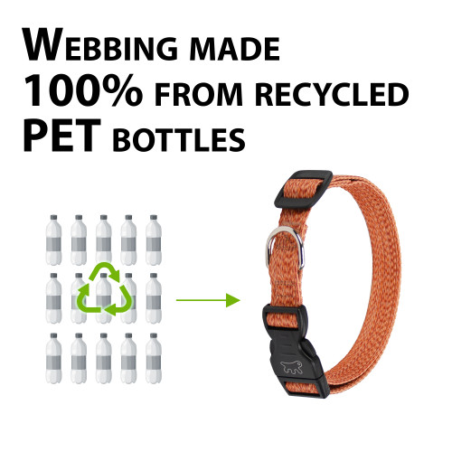 Нашийник для собак із переробленого матеріалу Ferplast Greener C20/56 Orange