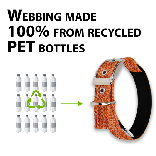 Нашийник для собак із переробленого матеріалу Ferplast Greener Soft C25/45 Orange