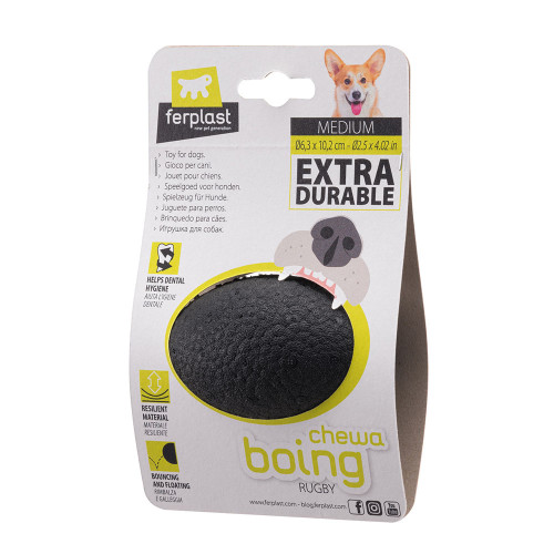 Игрушечный мяч для собак Ferplast Chewa Boing Rugby M Black