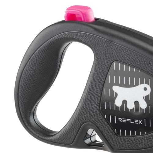 Повідець Ferplast Flippy One Reflex Cord M Fuchsia, для собак, світловідбивний, висувний 