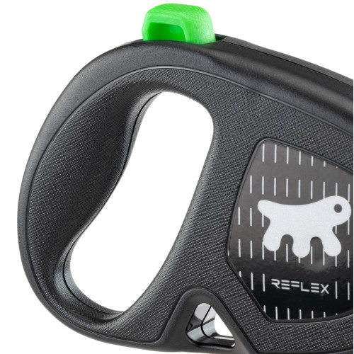 Повідець Ferplast Flippy One Reflex Cord M Green, для собак, світловідбивний, висувний 