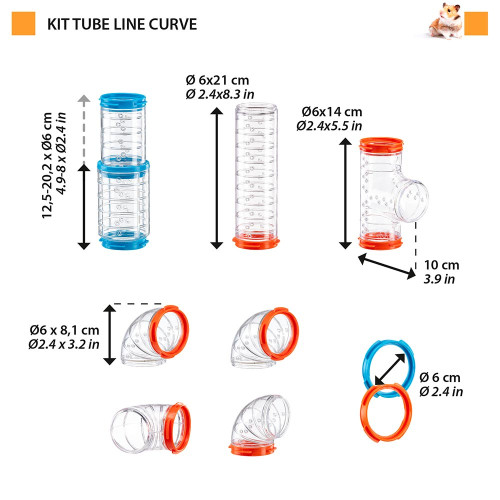 Модулі довкілля Ferplast Kit Tube Curve для хом'яка